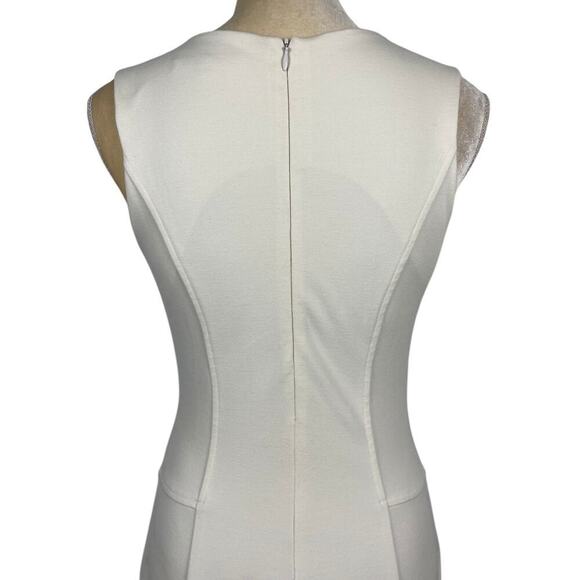 Amanda Uprichard Ivory Stretch A-Line Mini Dress Medium Office Streetwear Classy - Picture 8 of 13